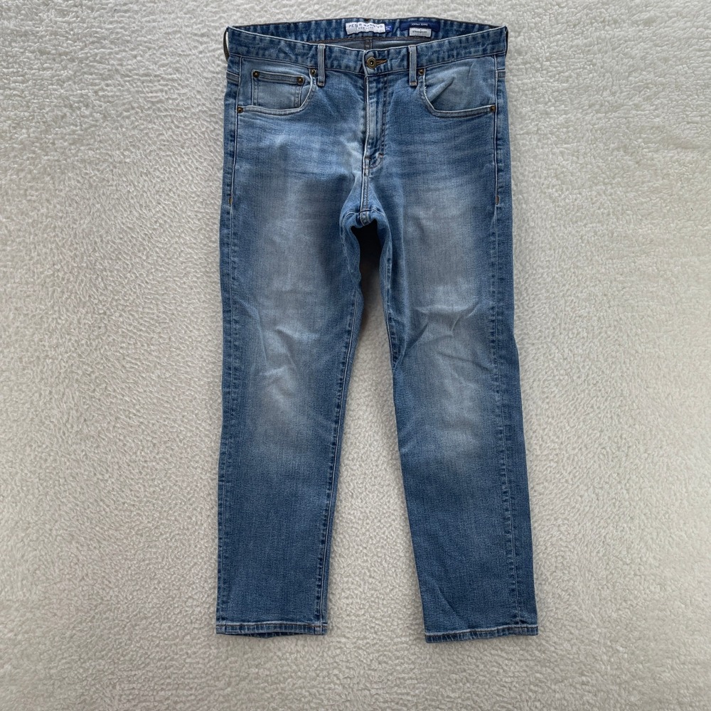 Peter Manning Johnny Jeans Mens 32x28 Blue Standard Fit Preppy Denim Office